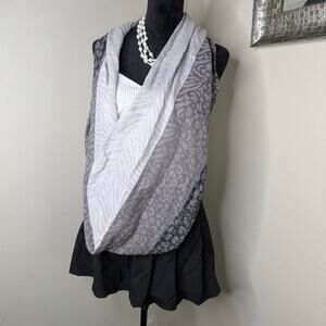 Grey and white and black scarf